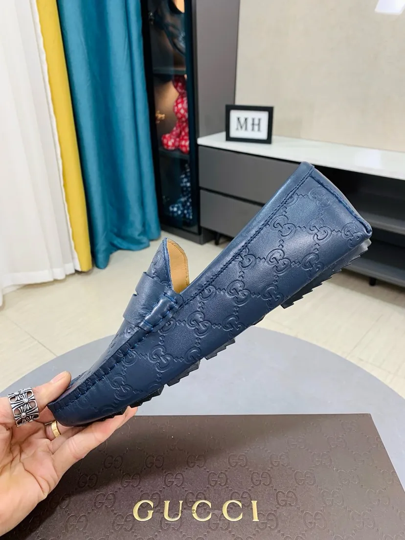Men's men's shoes 💰458🌹🌹 Comes with packaging [GUCCI Gucci] original men's casual beanie shoes, original Italian imported special material cowhide embossing➕real first-layer sheepskin lining; equipped with precision stitching to highlight low-key luxury. The comfortable sole design maximizes the comfort and anti-slip properties of the shoe. The shoe shape is dignified and the low-key charm is not concealed! Natural and free new urbanism, code number: 38-44